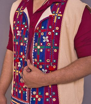 Khadi Fabric Traditional Hand Embroidered Jacket