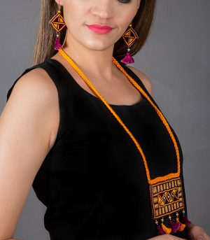 Handcrafted Yellow Necklace with Banjara Work