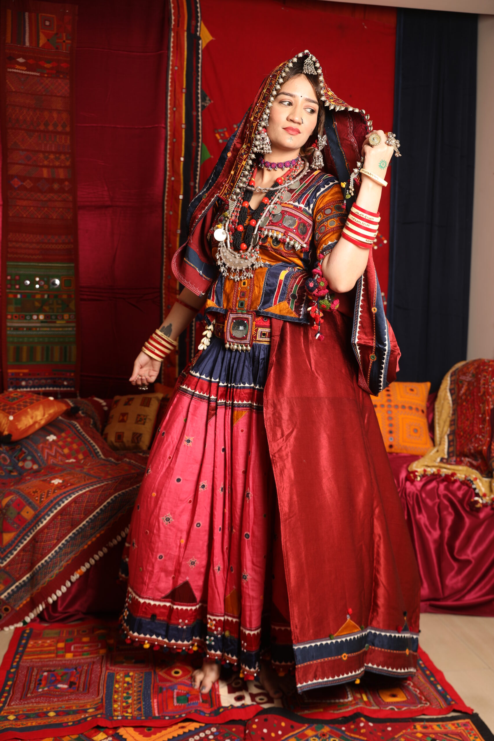 handcrafted Gormaati banjara i embroidered lehenga choli set