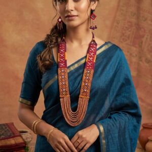 handcrafted layered beaded Gormaati necklace with embroidered straps