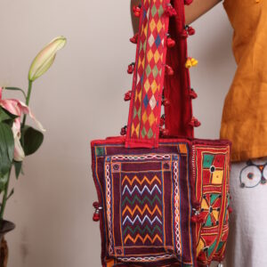 handcrafted banjara embroidered sling bag with tassels | multicolor ethnic crossbody bag for women