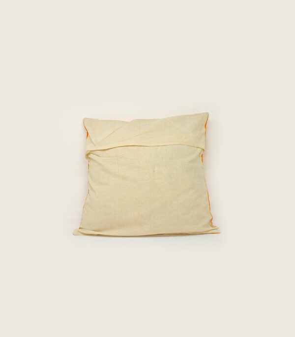 handcrafted embroidered cushion cover with mirror work – orange