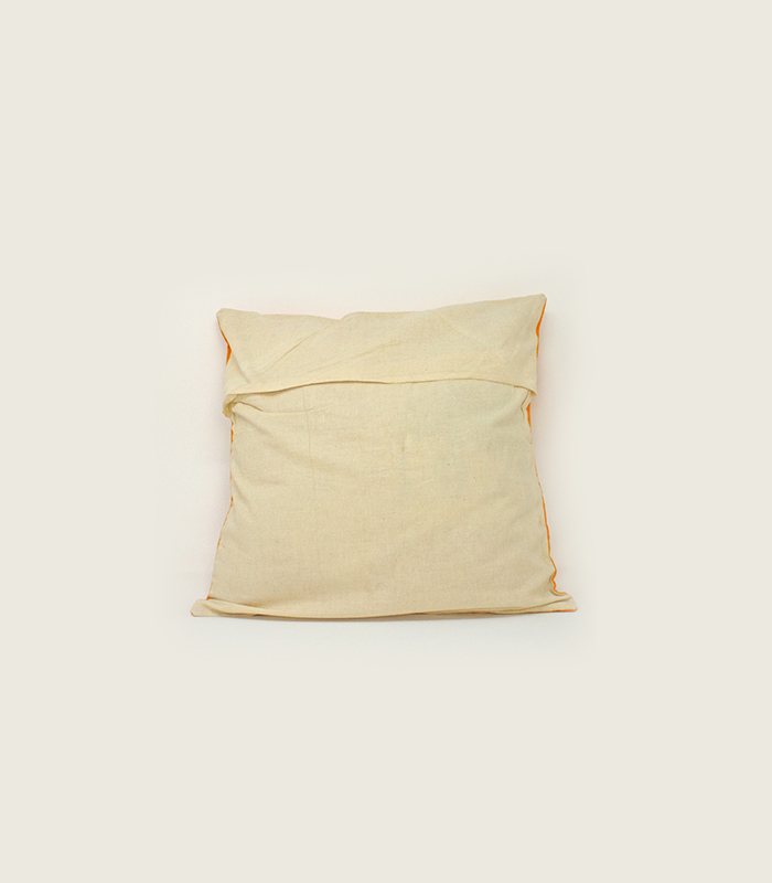 handcrafted embroidered cushion cover with mirror work – orange