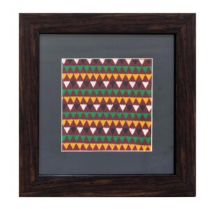 handcrafted Gormaati triangle pattern embroidery frame – multicolor ethnic wall décor