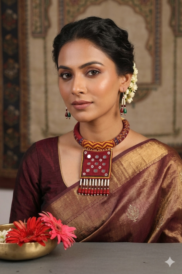 peno handcrafted gormaati embroidered necklace